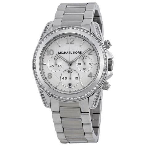 michael kors white watch with crystals|michael kors chronograph watch.